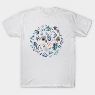 Watercolor flower with little bird T-Shirt